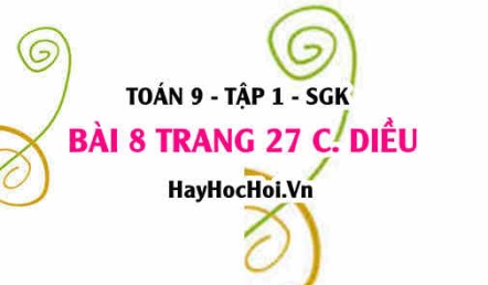 Bài 8 trang 27 Toán 9 tập 1 Cánh Diều